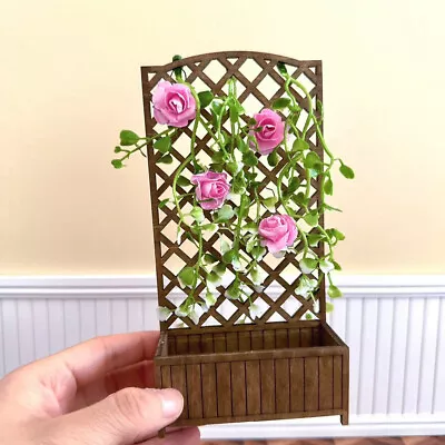 Handmade 1/12 Scale Dollhouse Miniature Flowers Rack Stand Plants Vine Garden • $9.99