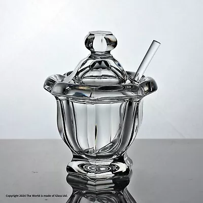 Baccarat Crystal Glass Preserve Pot Or Sugar Bowl With Spoon • £65