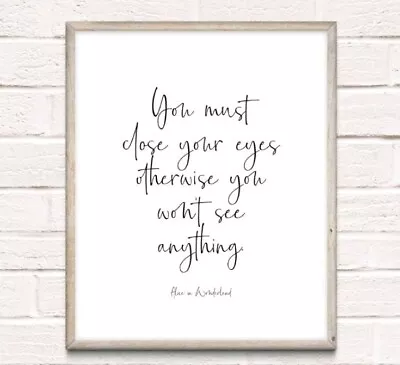 £3.84 • Buy Alice In Wonderland Typography Print Poster Unframed Quote Home Family Nursery