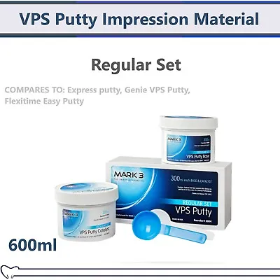 Dental VPS Putty Set VPS Impression Material Base + Catalyst 600 Ml Made In USA • $29.95