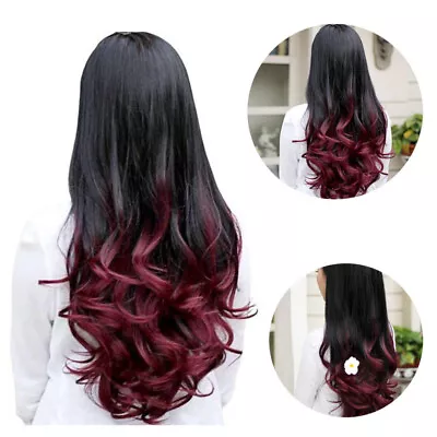 68cm Women Big Wave Long Curly Wavy Gradient Color Cosplay Wig Lolita • £18.85