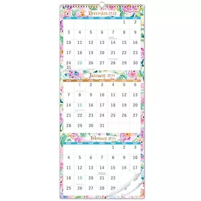 2024 Wall Calendar - 3 Month Wall Calendar Vertical 2024 Folded In A Month De... • $6.06