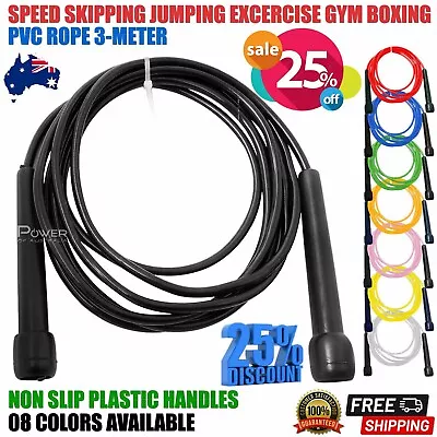 Speed Skipping Rope 3m Pvc Jump Rope Mma Boxing Speed Cardio Gym Exercise Fitnes • $9.49