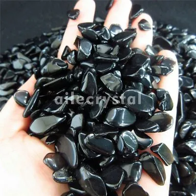 100G Natural Tumbled Obsidian Crystal Bulk Black Polished Stones Volcanic Glass • $5.98