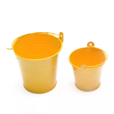 Colored Galvanized Bucket Small Metal Buckets With Handle Mini Metal Buckets • $7.46