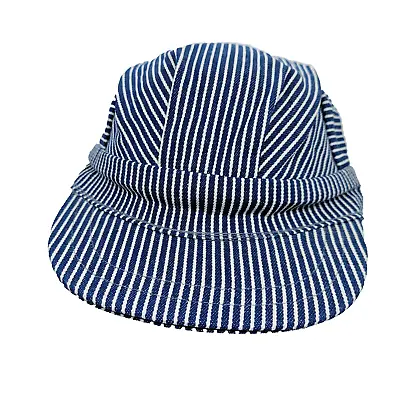 Vintage Engineer Striped Conductor Hat Cap Railroad Train Made In USA Child • $9.99