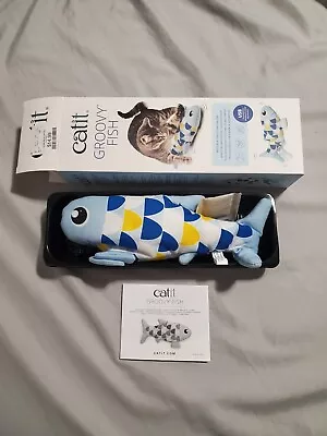 Catit Groovy Fish Interactive Motion Activated Rechargeable Cat Toy With Catnip • $12