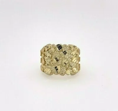 10K Yellow Gold Nugget Pinky Ring Mens Womens Small Medium Large XLarge XXL • $269.99