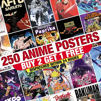 £4.59 • Buy Top Classic Greatest 250 Anime Films Manga Posters Art Print Wall Room Decor A4