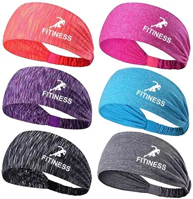 Men Women Sweatband Headband Yoga Gym Running Stretch Sports Head Band Hairband • £2.99