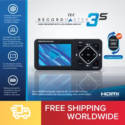 HDMI Video/Game Capture Recorder 1080p 60fps Live Streaming Device TMREC-FHD3S • $244.99