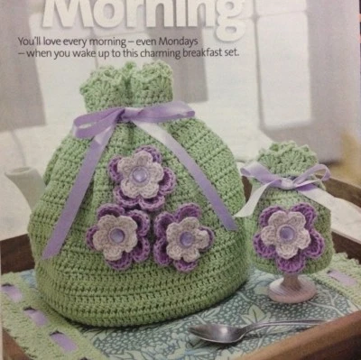 £1.60 • Buy Breakfast Set DK CROCHET PATTERN- Flower Tea Cosy, Egg Cosy & Tray Cloth