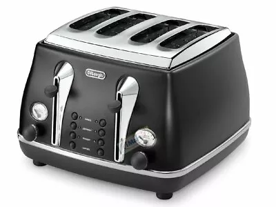 $146 • Buy DeLonghi CTO4003.BK  Icona 4 Slice Toaster -Black Brand NEW