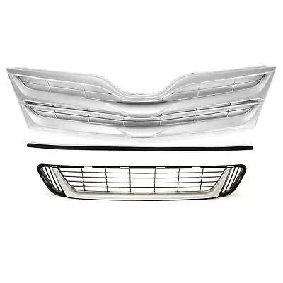 For Toyota Venza 13-2016 3x Silver Upper Grille & Lower Mesh Grill & Molding Set • $72.99