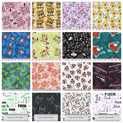 Fabric~swears & Quotes~ Fabric Fat Quarters~100% Cotton~20 + Designs • $9.75