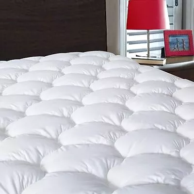 Mattress Pad Queen Size Quilted Fitted Mattress Cover Pillow Top With Fluff... • $51.55