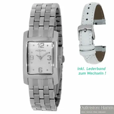 ADORA Watch Set With Extra Leather Band IN White TS2848 Ladies Wrist Gift Box • $92.60