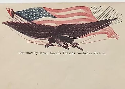 CIVIL WAR PATRIOTIC Cover - EAGLE & FLAG W ANDREW JACKSON QUOTE - MULTICOLOR !! • $75