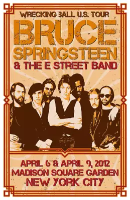 Bruce Springsteen Vintage Style New York 2012 Tour Poster [New] [17 X11 ] • $21.99