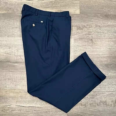 Peter Millar Wicking Performance Golf Pants Mens Size 35x29 Blue Puppy Tooth EUC • $32.99