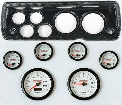 70-76 Mopar A Body Carbon Dash Carrier Concorse White Face Gauges • $819.95