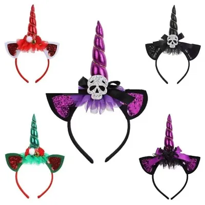 $8.29 • Buy Christmas Accessories Headwear Unicorns Headband Festival Party House Decoration
