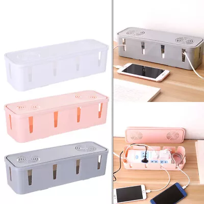 Cable Tidy Box Case Wire Cable Management Socket Safety Storage Organizer RW • £7.76