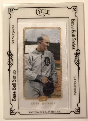 Ty Cobb 2010 Topps T-206 Silk Mini Cycle Framed Mlb 8/50 • $74.99