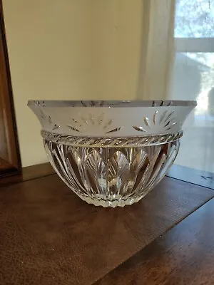 Cristal D' Arques  Carthage  24% Lead Crystal Bowl Frosted Rim Made In France • $39