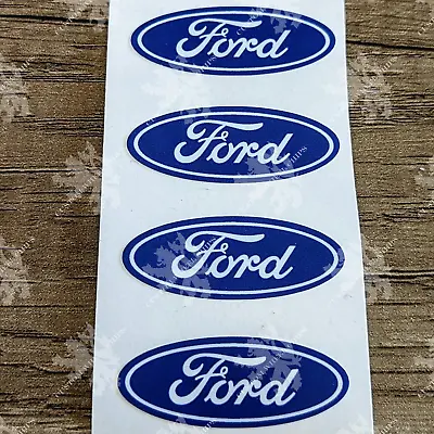 Ford Blue Wheel Rim Center Cap Logo Decal Emblem Sticker 1.75  X 0.66   SET Of 4 • $6