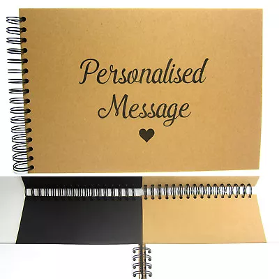 Personalised Scrapbook A3/A4/A5 White/Black/Kraft Custom Guestbook Photo Album • £10.99