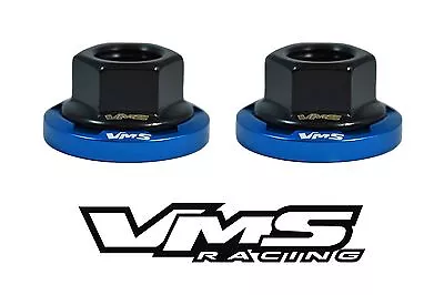 6 Vms Racing Strut Tower Dress Up Blue Washers & Black Flanged Nuts For Toyota • $39.95