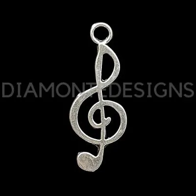 25mm Tibetan Silver Music Note Charms Jewellery Pendants Beading Musician UK • £2.39