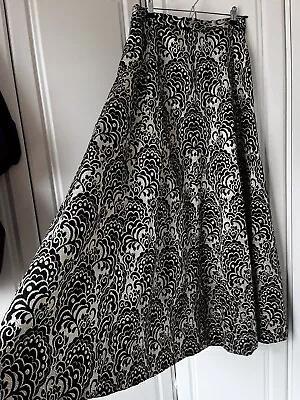 £24.95 • Buy DERETA Vintage Skirt 60s 70s Disco Gold Black Shiny Pattern Long Maxi Flared S