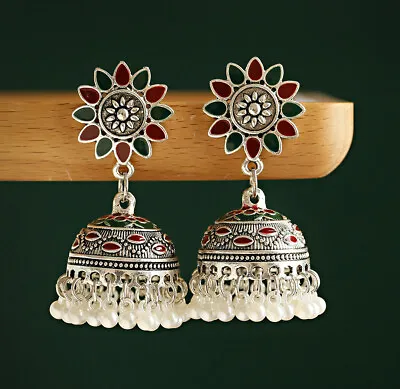 Indian Ethnic Retro Bollywood Women Gold Bohemian Vintage Drop Jhumka Earrings • $5.49