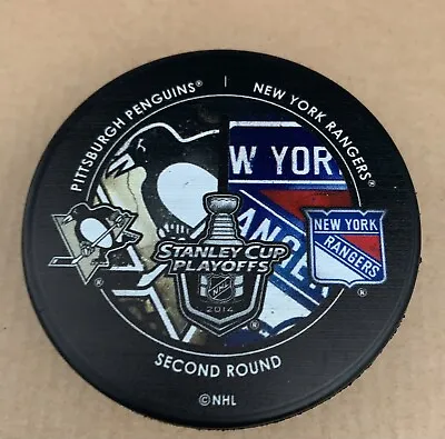 $19.99 • Buy Ny Rangers Hockey Puck Stanley Cup Playoffs 2014 Pittsburgh Penguins Lundqvist