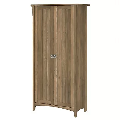 Bush Furniture Salinas 62.95  Tall Storage Cabinet With 4 Shelves Reclaimed Pine • $288.19
