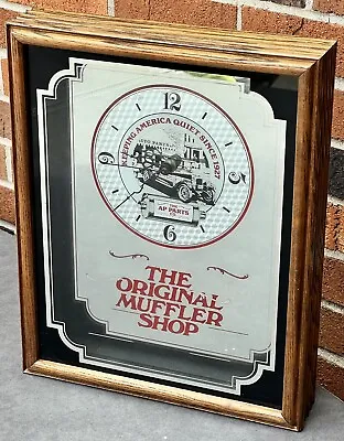 Vintage Original Muffler Shop AP Parts Gas Service Station Clock Mirror - 12x16 • $59.67