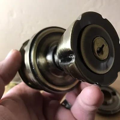 Doorknob Lock 3 Set Vintage 70s Mid Century Antique Brass Weslock New Old Stock • $35