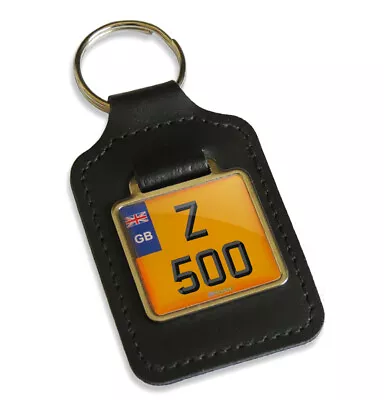 Z 500 Reg GB Number Plate Leather Keyring For Kawasaki Z500 Keys • £6.69