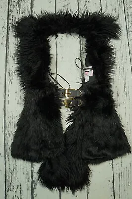 VERSACE H&M Black Long Faux Fur Waistcoat Vest Jacket EUR 36 US 6 US6 EUR36 (2) • $100