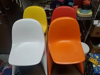 (SET OF 4) Vintage Casalino Plastic Modern Youth Z-chair Alexander Multi Color  • $225