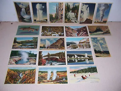 1910s-40s YELLOWSTONE NATIONAL PARK ANTIQUE & LINEN POSTCARD LOT Of 20 DIFF. • $9.99