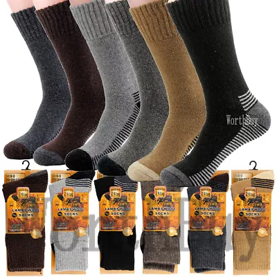 Lot 1-12 Pairs Mens Wool Boots Thermal Crew Socks Working Winter Warm Size 10-13 • $10.95