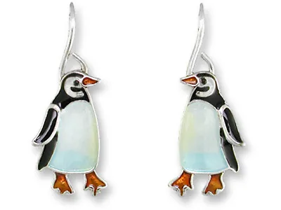 Zarah Zarlite Little Penguin Pierced Earrings Sterling Silver Plate W/Gift Box • $19.99