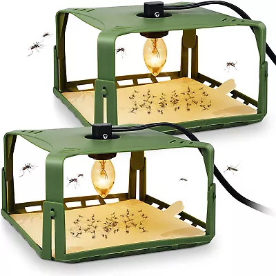 2PCS Electric Flea Trap Lamp Killer +Sticky Pads+Bulbs Insect Home Pest Control • $24.99