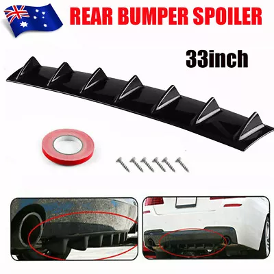 33  Universal Car Gloss Black Rear Bumper 7 Shark Fins Spoiler Wing Lip Diffuser • $22.19