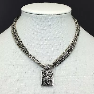 Retired Silpada Sterling Silver 4-Strand Chain With Paisley Pendant N1719 S1744 • $153