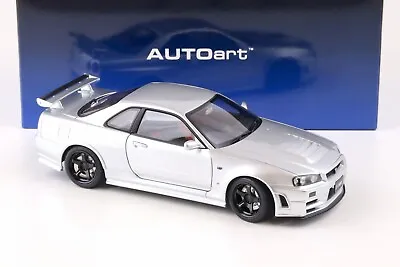 2002 Nissan Nismo R34 Gt-r Z-tune Rhd Silver 1:18 Scale By Autoart 77461 • $219.99