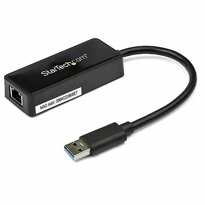 £61.90 • Buy Star Tech 1000Mbps Auto MDIX USB 3.0 To RJ45 Ethernet Adapter W/ USB Port Black